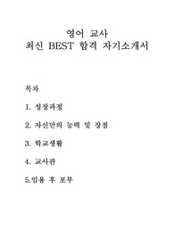 영어교사 최신 BEST 합격 자기소개서!!!!