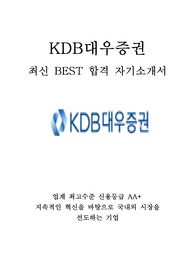 KDB대우증권 최신 BEST 합격 자기소개서!!!!