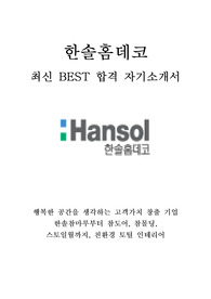 한솔홈데코 영업 최신 BEST 합격 자기소개서!!!!