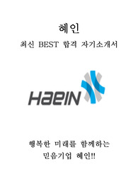 혜인 최신 BEST 합격 자기소개서!!!!