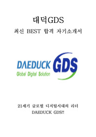 대덕GDS 영업 최신 BEST 합격 자기소개서!!!!