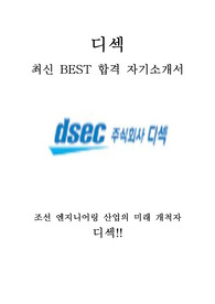 디섹 DSEC 최신 BEST 합격 자기소개서!!!!