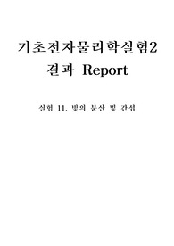 11장 결과 - 기초물리학실험2.빛의 분산 및 간섭