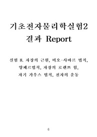 08장 결과 - 기초물리학실험 2. 자장의 근원, 비오-사바르 법칙, 앙페르법칙, 자장의 로렌쯔 힘