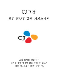 CJ그룹 인턴 최신 BEST 합격 자기소개서!!!!