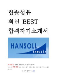 한솔섬유 최신 BEST 합격 자기소개서!!!!