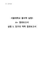 서울대학교 물리학 실험 1 - A + 보고서 시리즈 - 5 당구의 역학 (2016 작성, 2017 최신)