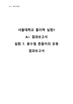 서울대학교 물리학 실험 1 - A + 보고서 시리즈 - 7 용수철 흔들이의 운동 (2016 작성, 2017 최신)