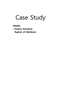 모성간호학실습 분만실 PPROM 만삭전조기양막파열 Case Study