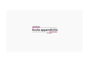 Acute appendicitis 충수염 case study