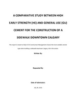 Comparison of GU(General Use) and HE(High Early Strength) Cement in Low temperature environment, 북미(미국, 캐나다) 지역 시멘트 기준과 ..