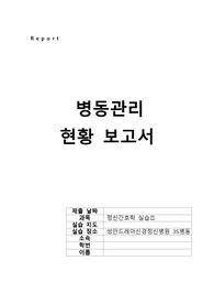 (정신간호학실습) 병동관리 현황 보고서