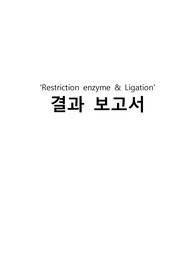 PCR 제한효소 Restriction enzyme Ligation 라이게이션 예비 및 결과 보고서