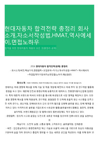 현대자동차 합격전략 총정리 회사소개,자소서작성법,HMAT,역사에세이,면접노하우