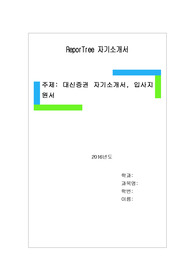 대신증권 자기소개서, 입사지원서(취업지원서)