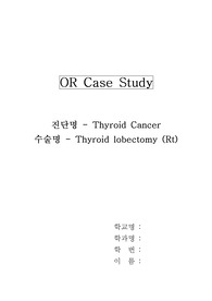[case study] - OR case study : Thyroid lobectomy