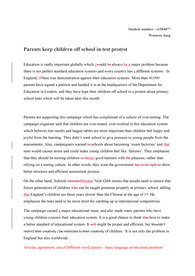 Parents keep children off school in test protest(Essay in Edinburgh University)
