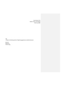 Report Questionnaire about English study for foreign students(Report in Edinburgh University)