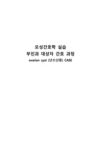 간호학과 모성간호학 실습 CASE &lt;ovarian cyst (난소난종)&gt;/ 간호진단: 급성통증, 감염위험성, 불안/ 간호과정, 수술 후 경과, 약물자료, 신체사정, 질병스터디 다양한 자료 포함