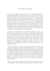 [영어 에세이, 영작, 영작문] 인간복제 금지(Human cloning should be banned)