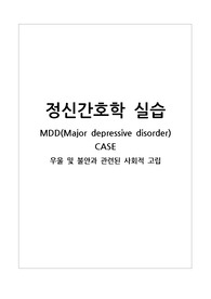정신간호학/ 주요우울증 MDD(major depressive disorder)/ 약물자료, 질병스터디 등 다양한 자료 포함