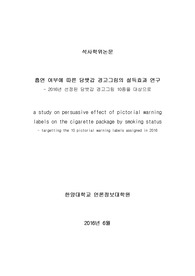 흡연 여부에 따른 담뱃갑 경고그림의 설득효과 연구 (석사학위 논문)