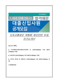 도로교통공단 체험형 청년인턴 모집 자기소개서