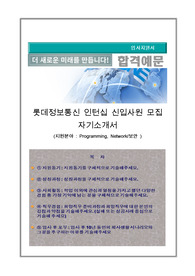 롯데정보통신 인턴십 신입사원 모집 자기소개서, Programming, Network/보안