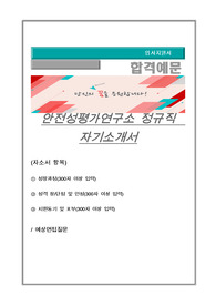 안전성평가연구소 공개채용 자기소개서