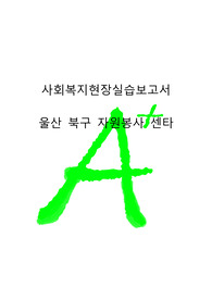 [A+프리미엄자료]사회복지현장실습보고서 울산북구자원봉사센터