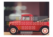 PPT양식 템플릿 배경 - 감각적, 빨간 자동차 장난감