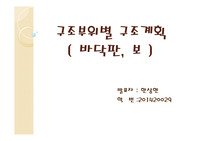 구조계획 / 바닥판 / 보 / 바닥판의 종류 / 보의 종류 / 구조계획 발표 PPT A+ 자료입니다.