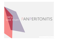 SICU CASE STUDY Panperitonitis/중환자실 케이스스터디 범복막염/외과계 중환자실 사례연구 범복막염/범복막염 간호진단/범복막염 간호과정/ 범복막염 질병연구