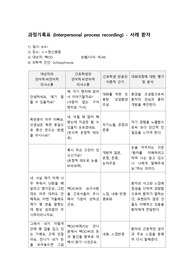 정신간호학실습 치료적 의사소통/대화과정기록표