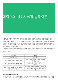 에릭슨의 심리사회적 발달이론 