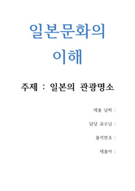 일본문화의 이해-  일본관광명소 관련 레포트입니다.