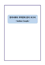 한국사회 섹스리스 부부문제 분석 보고서 (부부치료 및 부부상담)