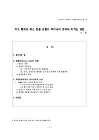 주요 통화의 최근 환율 동향과 우리나라 경제에 미치는 영향