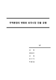 [무역관리론] 무역환경의 변화와 외국시장 진출방식의 유형