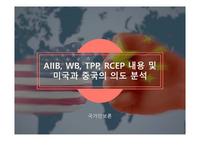 AIIB,WB,TPP,RCEP 분석과 미국과 중국의 의도