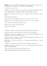 [Applied English Phonology] Chap.6 Syllable 정리