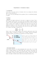 [물리실험] 기하광학 (Geometric Optics) 실험 레포트