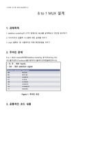 인하대학교 디지털시스템설계 (verilog) 8 to 1 MUX  설계