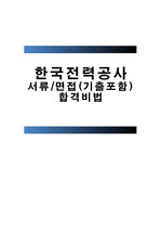 한국전력공사 자기소개서 작성법 및 실무진, 경영진 면접 합격 비법(면접 기출 포함)