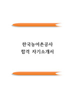 한국농어촌공사 공채 합격 자기소개서(자소서 우수예문)