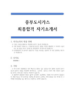 중부도시가스 공채 합격 자기소개서(우수 자소서 예문)