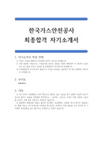 한국가스안전공사 공채 합격 자기소개서(한국가스안전공사 우수 자소서 예문)
