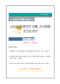LG디스플레이 공정정비 자기소개서