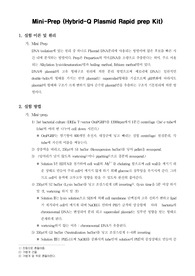 [미생물실험]Mini-Prep (Hybrid-Q Plasmid Rapid prep Kit)