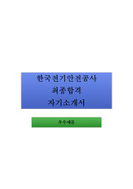 한국전기안전공사 최종합격 자기소개서